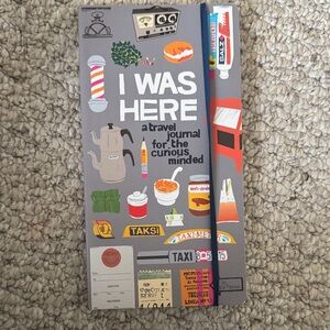 I Was Here Travel Journal - Grey Illustrated Hardcover